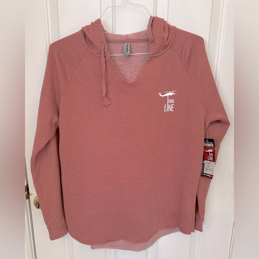 Nine Line Apparel! Patriotic Hoodie/Pink/white/Size-L
